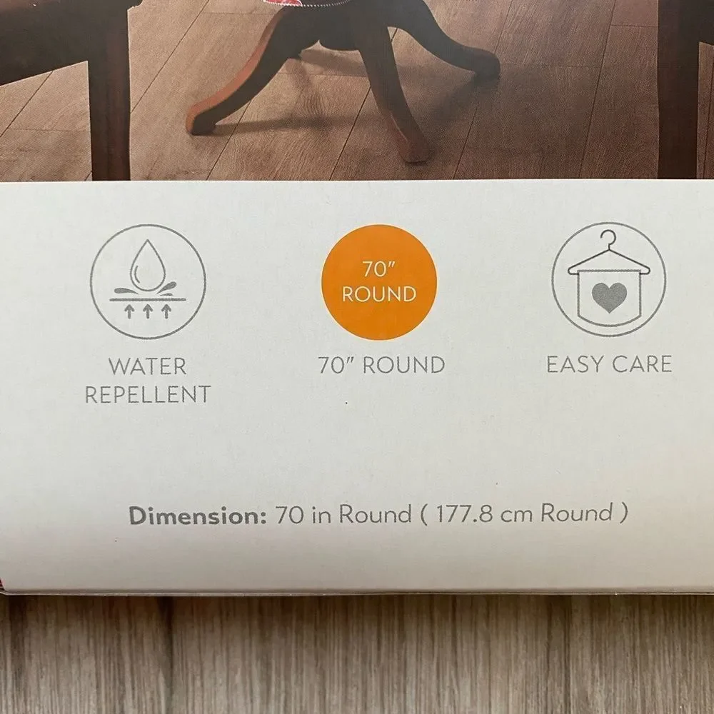 Kirkton House Vinyl 70” Round Tablecloth with Autumn Design